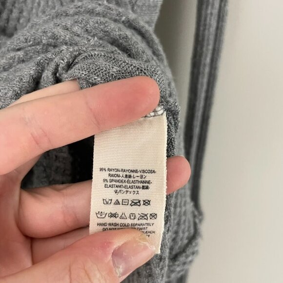 Free People Gray Ventura Thermal Knit Tunic Top Size Small - Picture 5 of 6